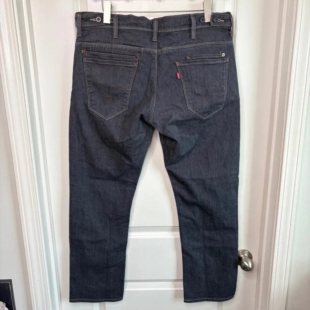 Levis 511 Skinny Jeans Mens 38x30 Dark Indigo Blue Denim Stretch EUC